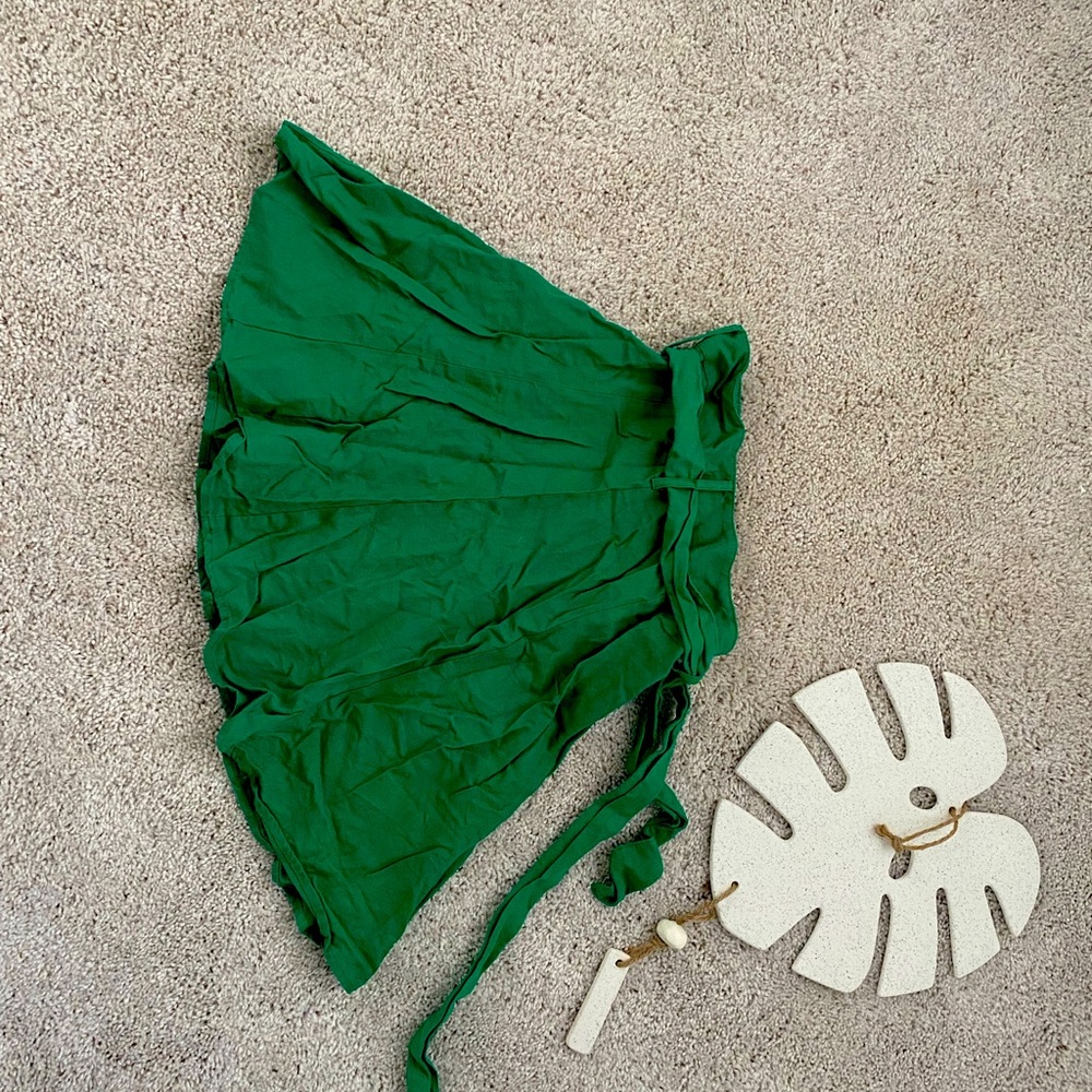 Kelly green linen skirt
